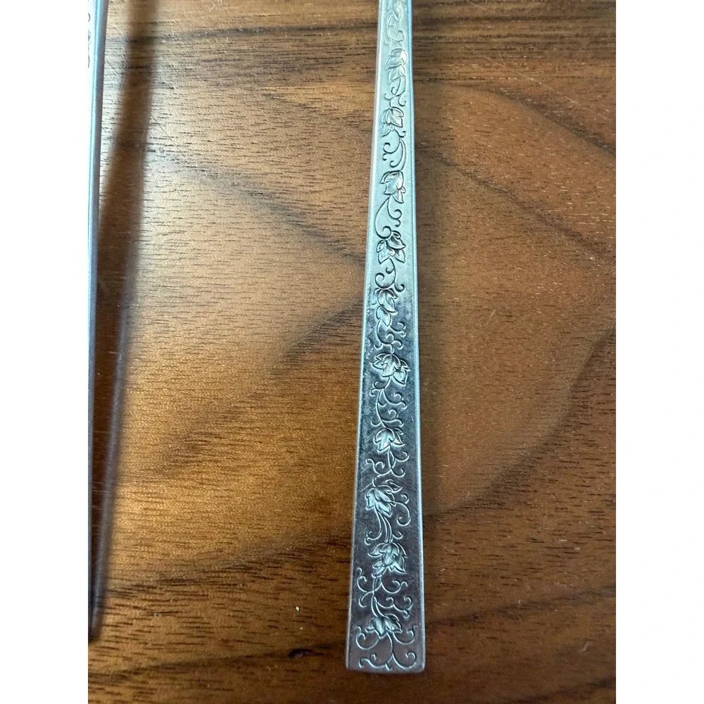 VTG 1847 Rogers Bros Silver Lace Silverplate Teaspoons Set of 7 Floral Scroll